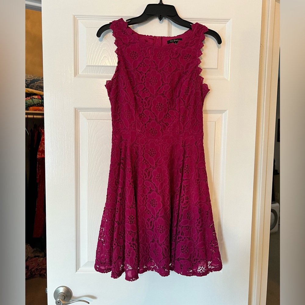 Lacey pink mini dress from City Studio.